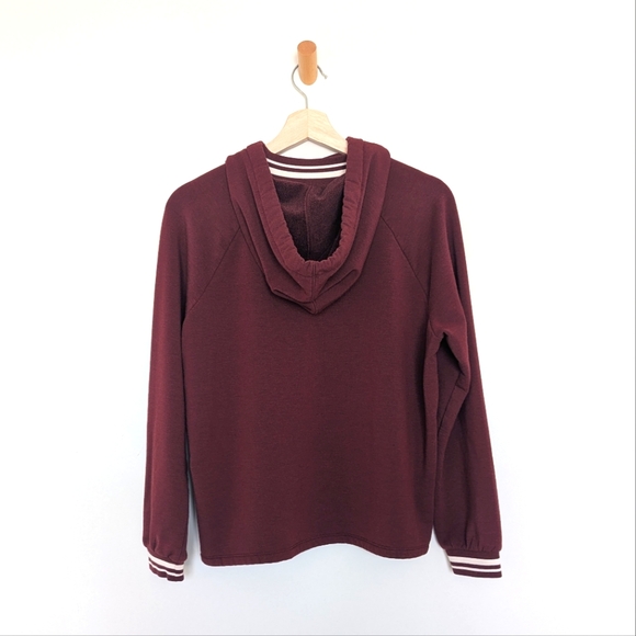 Madewell MWL Superbrushed Easygoing Hoodie Sweatshirt: Striped-Trim - Size S - Picture 5 of 9